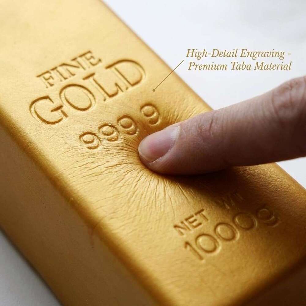 Fake Bar Toy - Slow Rising Gold Brick Taba Squishy Squeeze Toys for Stress Relief, Large Fidget Toy, Funny Gag Gift & Party Favors dbf