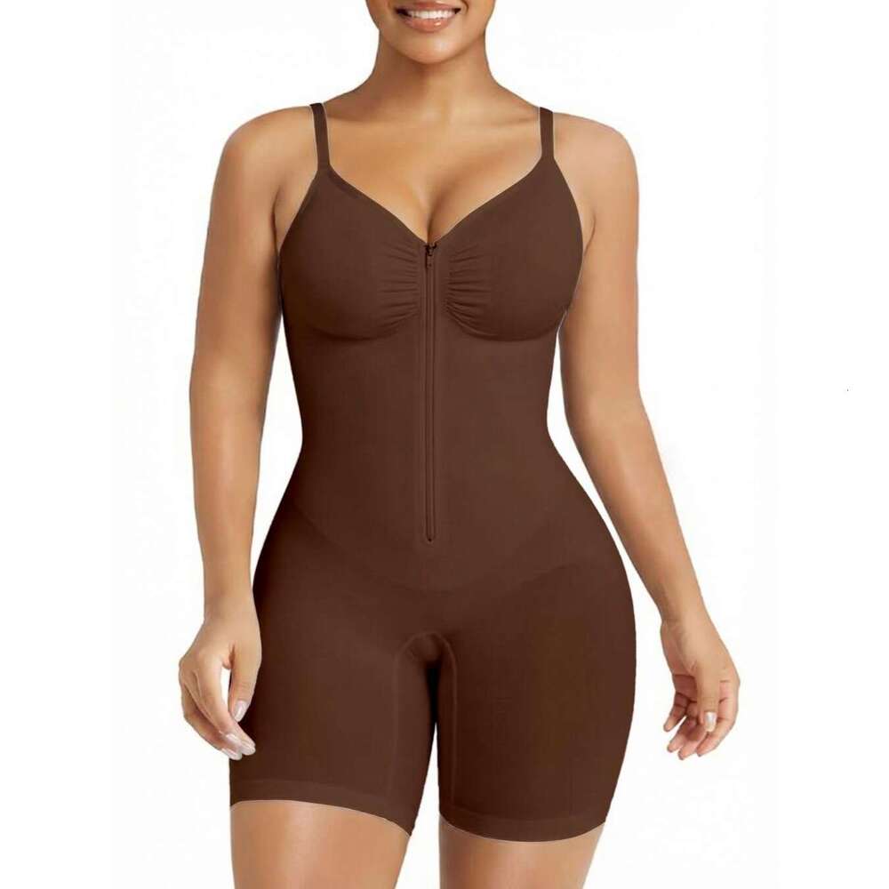 Lingerie European and American women's seamless tummy control and butt-lifting shapewear bodysuit, tight-fitting body-shaping one-piece shorts wi