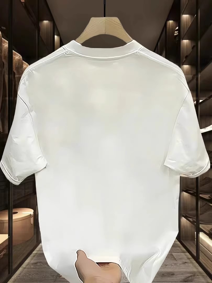 American Retro Cool Guy Heavyweight Cotton T-Shirts for Men & Women | Summer Loose Fit Regular Shoulder Tees with Minimalist Print