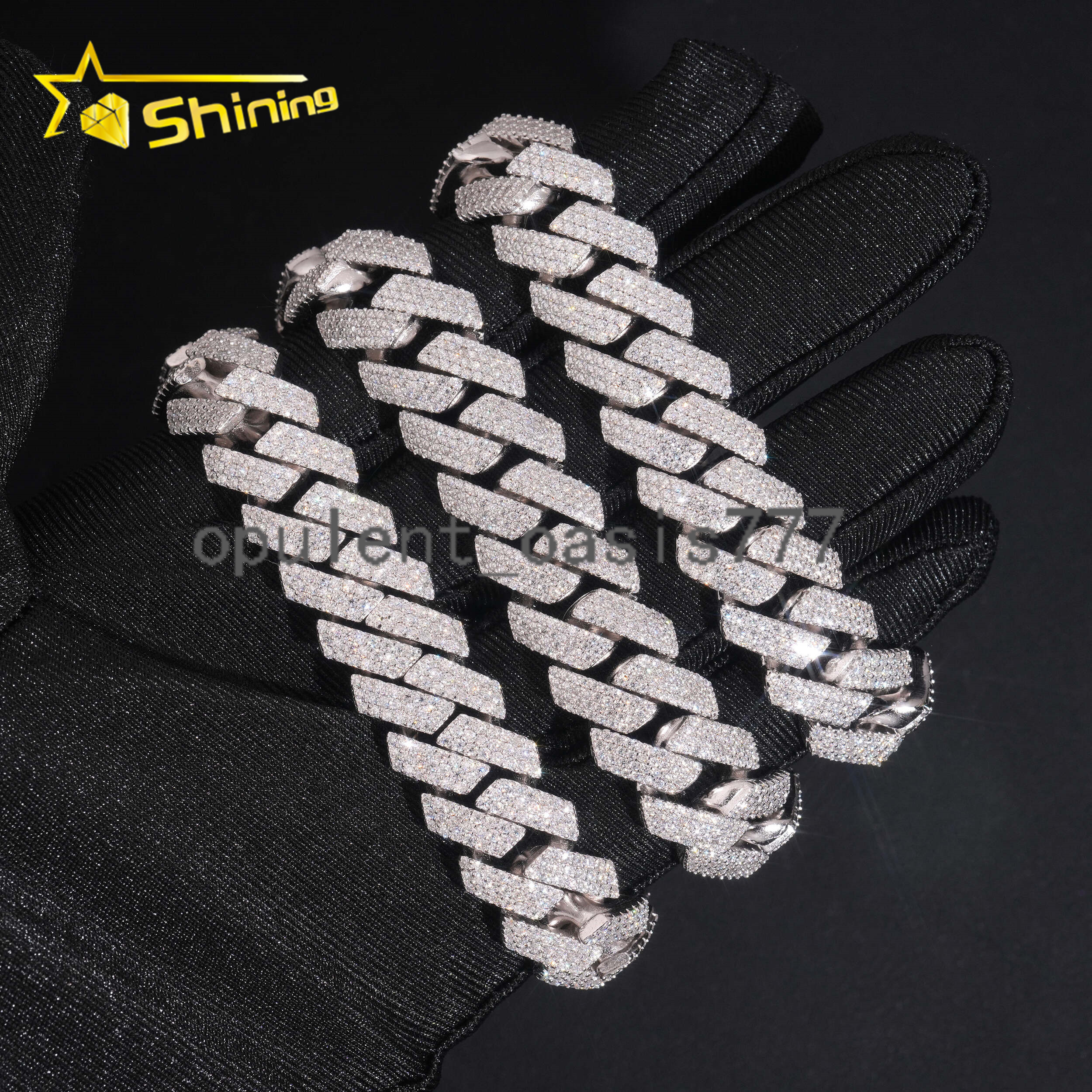 Hip Hop Mens Bracelet Fine Jewelry 925 Sterling Silver 15mm 3rows 4rows Moissanite Cuban Bracelet GRA Certificated