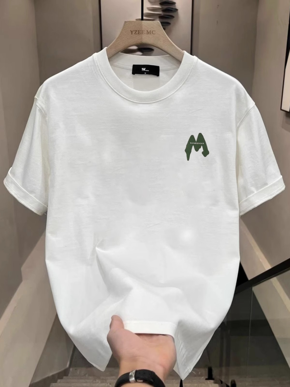 2026 Men's Knitted Short Sleeve T-Shirt, Summer Cotton Trendy Brand Loose Versatile Top, Breathable & Comfortable