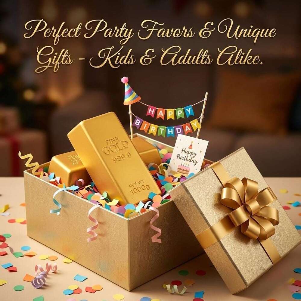 Fake Bar Toy - Slow Rising Gold Brick Taba Squishy Squeeze Toys for Stress Relief, Large Fidget Toy, Funny Gag Gift & Party Favors dbf