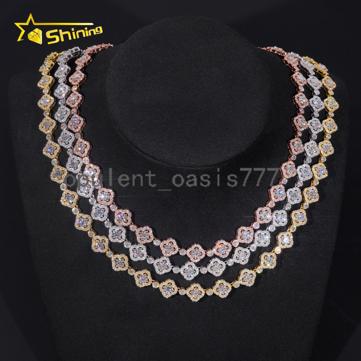 Pass Diamond Tester Iced Out Moissanite Sterling Silver Cuban Link Chain Hip Hop Men Moissanite Cuban Bracelet Necklace
