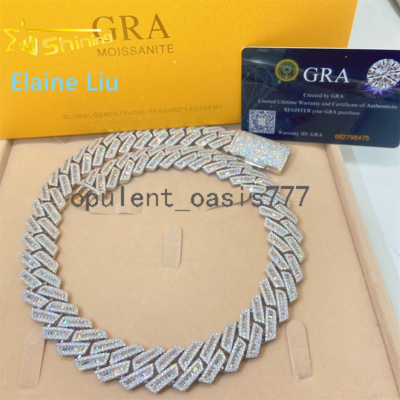 Sterling Silver 925 Pass Diamond Tester VVS Moissanite Necklace 18mm Hip Hop Iced Out Jewelry Miami Cuban Link Chain Necklace