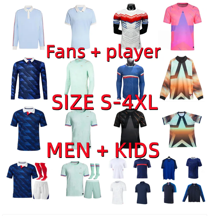 24 25 26 27 Maillots de football French Soccer Jerseys VINTAGE GIROUD MBAPPE GRIEZMANN CAMAVINGA PAVARD REZEGUET BENZEMA 2026 2027 France men kids kit Football shirt