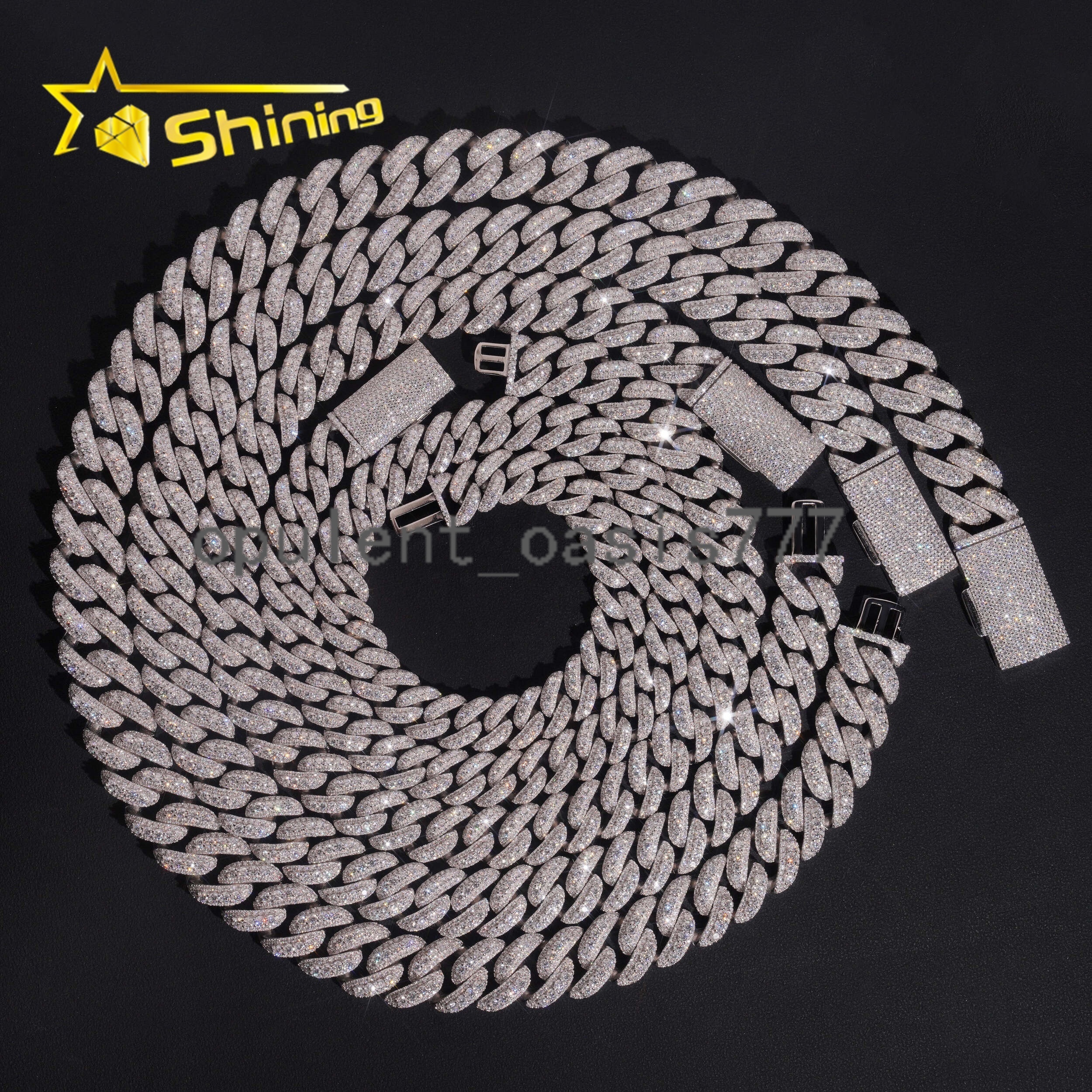 Promotion Price Pass Diamond Tester Hip Hop Necklace 13mm 15mm 16mm 18mm Three Rows 925 Silver VVS Moissanite Cuban Link Chain