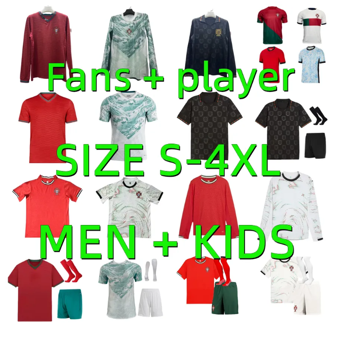 24 25 26 27 Portugal B.FERNANDES soccer jerseys 2026 2027 Portugieser national team RONALDO FERNANDES JOAO FELIX football shirts men kids Long sleeved player version