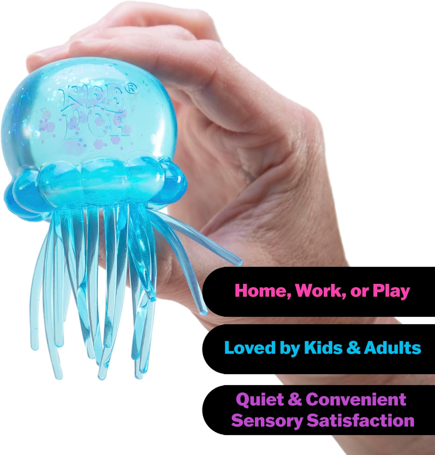 NEW NeeDoh Jelly Squish Jellyfish Fidget Sensory Toy Stress Relief Squishy Cube Anti-Anxiety Squeeze Object For Focus ADHD BY SEA