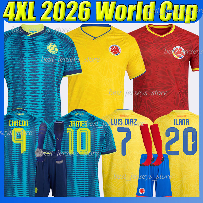 4XL 2026 colombia soccer jerseys LUIS DIAZ SUAREZ JAMES BORRE QUINTERO SANCHEZ Y.MOSQUERA ARIAS CAMPAZRICHARD RIOS J.LERMA men kids kits socks sets football shirts