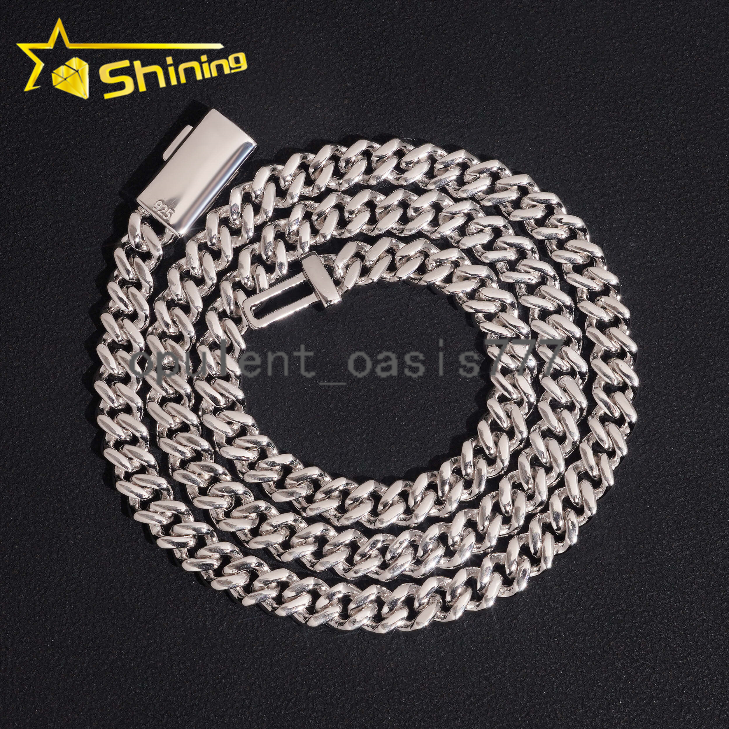 Hot Selling USA Warehouse Ready to Ship 6mm 925 Solid Silver Hip Hop Jewelry Iced Out VVS Diamond Cuban Link Chain Moissanite