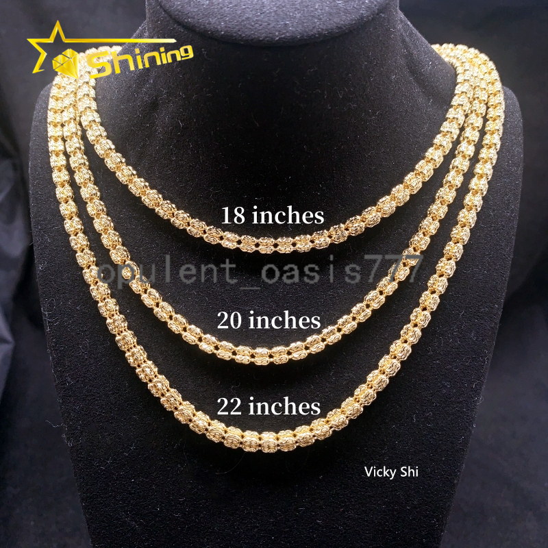 Fine Jewelry Gold Plated 925 Sterling Silver 4MM Link Chain Necklace Fashion Men Hip Hop Rope Chain Necklace