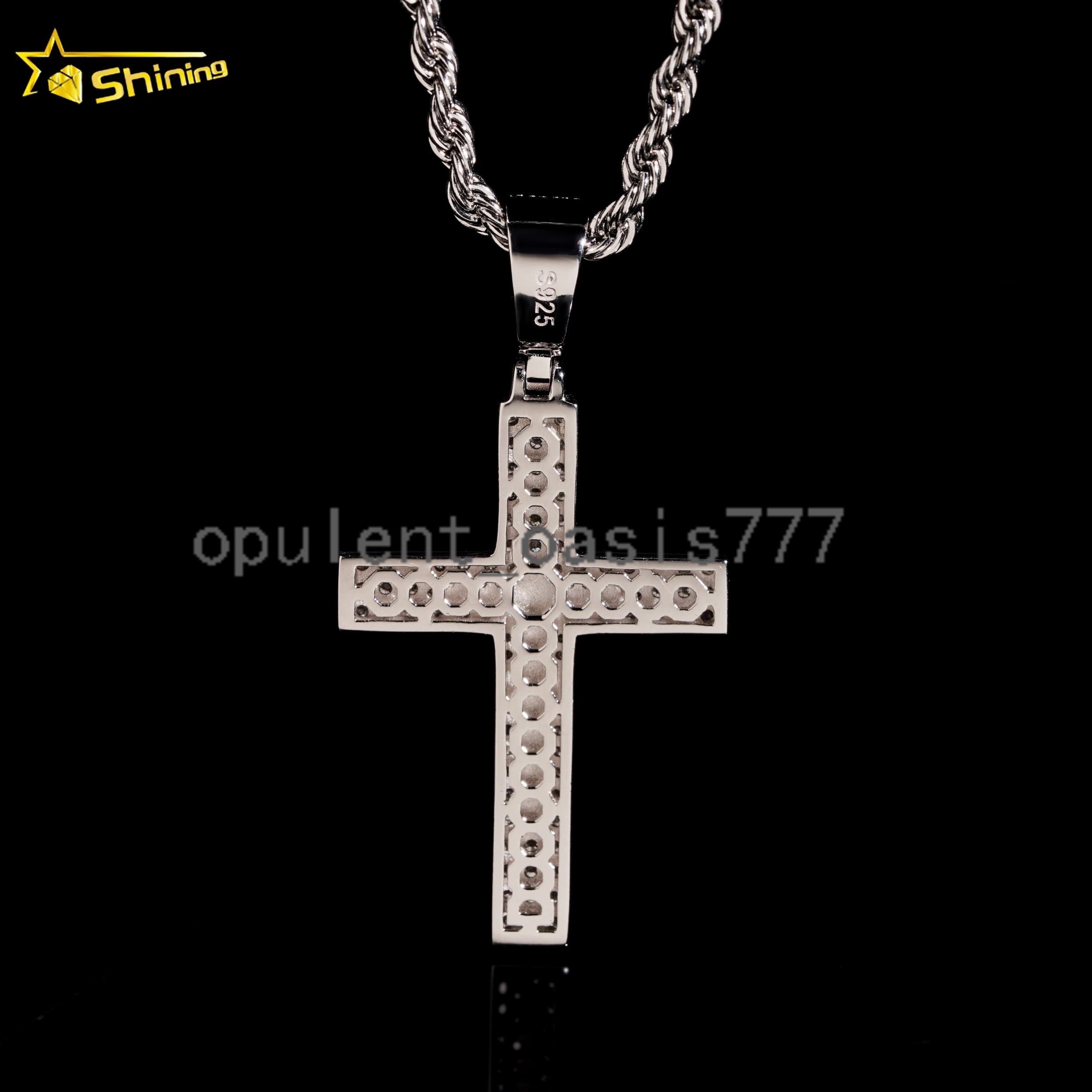 New Design Fully Iced Out MoissaniteJesus Pendant Hip Hop Jewelry Men Women 925 Silver Moissanite Cross Pendant Charms