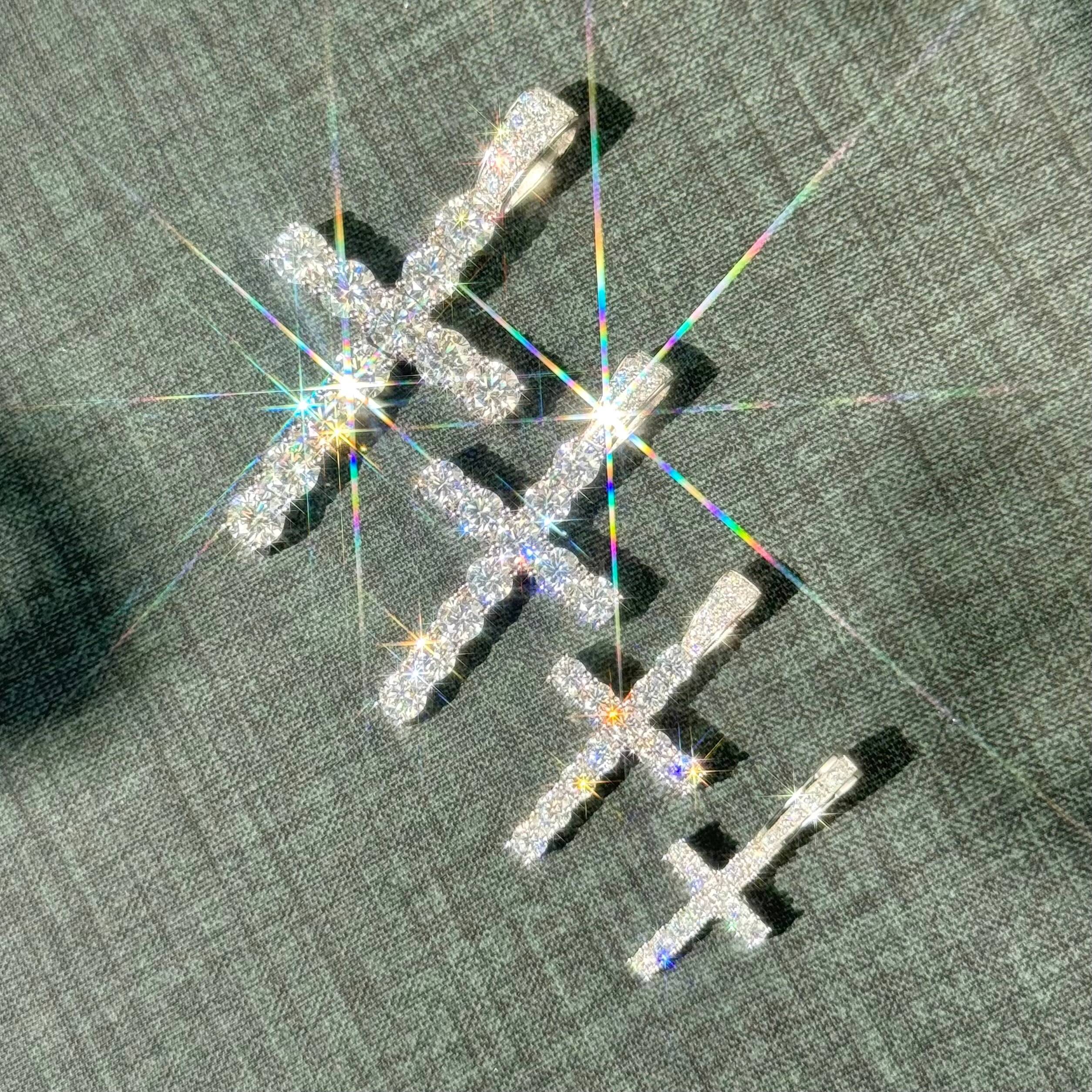 Ready to Ship Cross Pendant 2mm 3mm 4mm 5mm 925 Silver Pass Tester VVS Diamondfor Chain Cross Moissanite Tennis Pendant