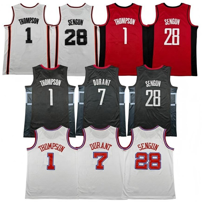 2026 New HOU Mens 7 Kevin Durant 1 Amen Thompson 28 Alperen Sengun Quality Embroidery Stitched Basketball Shirts Top Jerseys Printed