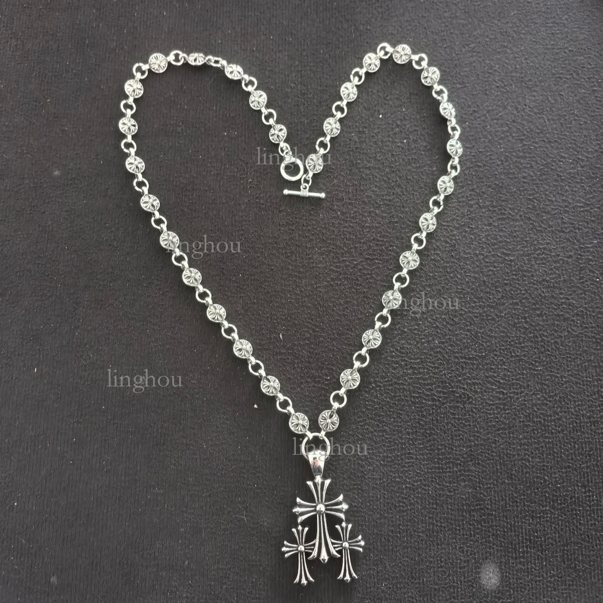 Hip Hop Style Designer Necklace 2026 Luxury Brand Women's Jewelry Fashion Retro Silver Electroplated Silver Sword Pendant Cross Necklace Trendy M