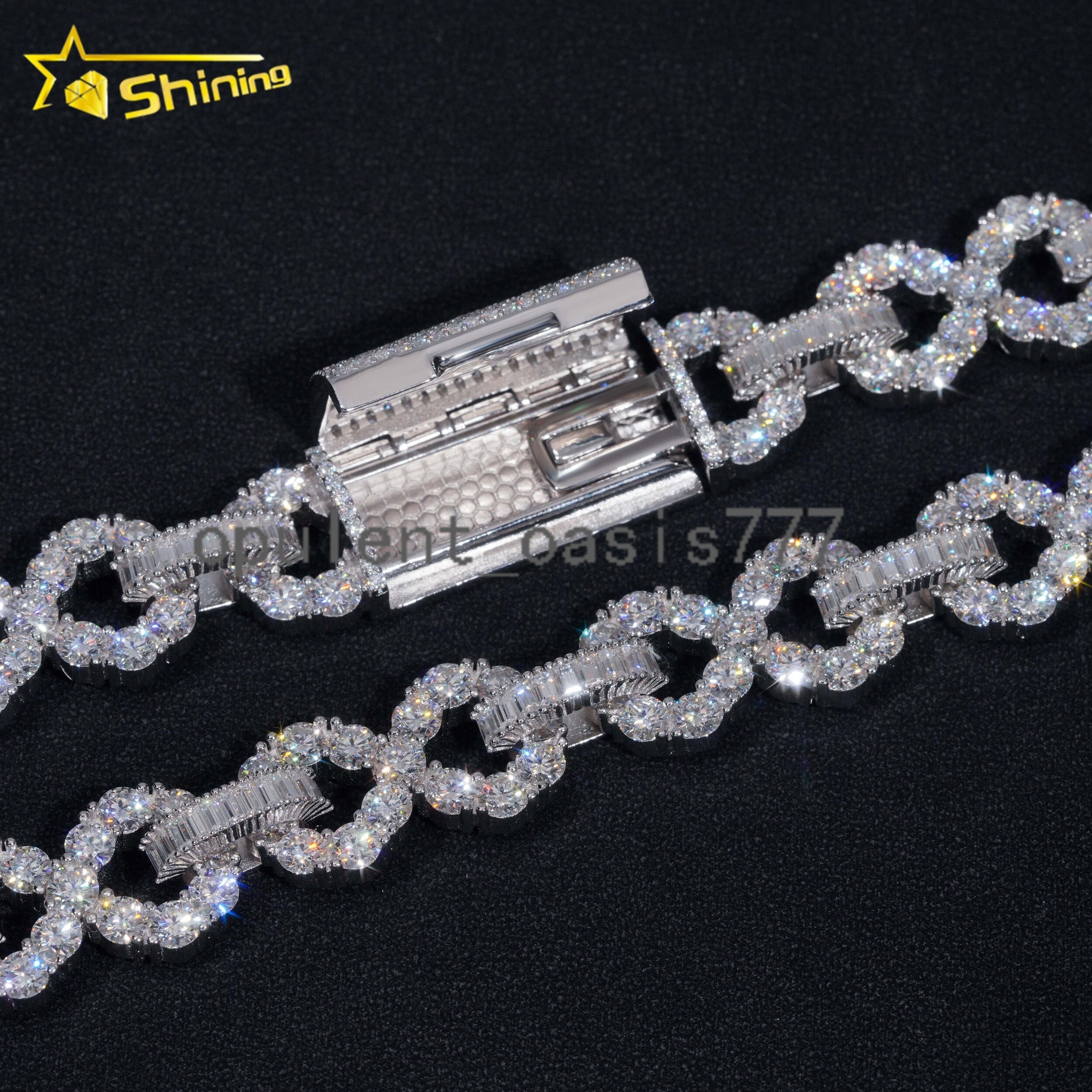 Hip Hop Jewelry Pass Diamond Tester 16MM Cuban Link Chain Moissanite 925 Sterling Silver Iced Out Infinity Necklace