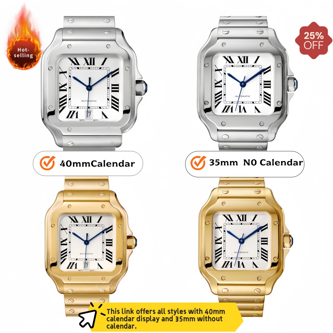 TOP Luxury Wristwatch, Automatic Mechanical Movement, 40mm With Calendar & 35mm No Calendar, Sapphire Glass Waterproof Business Casual Watch for Man