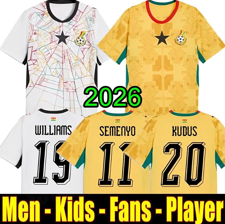 2026 2027 Ghana national football team Soccer Jerseys 25 26 27 J.AYEW A.FATAWU E.NUAMAH WILLIAMS SEMENYO KUDUS OWUSU SULEMANA fans player Football Shirts Men