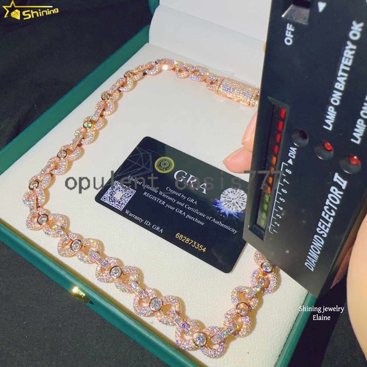Hip Hop Custom Iced Out Fine Jewelry High Quality Diamond Fashion 925 Sterling Silver VVS Moissanite Cuban Link Chain Necklace