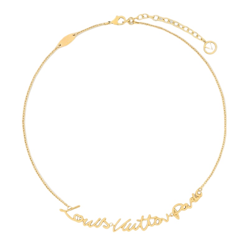 New 18K Gold Plated Script Necklace for Women Designer High Quality Pendant Necklace Handwritten Letter Chain Necklace Holiday Gift Minimalist Couple Jewelry