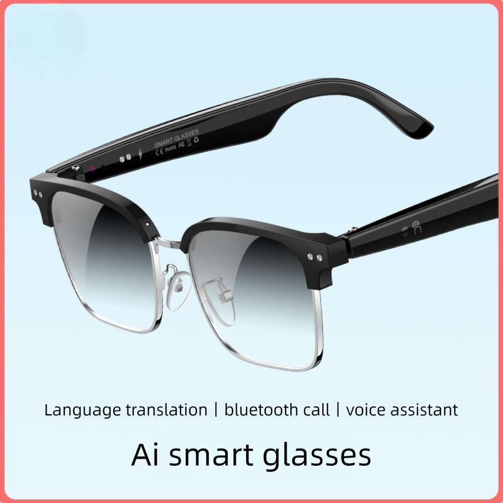 Cross-border Exclusive W100D Smart Glasses AI Real-time Translation Bluetooth Audio Sports Calling Music Player Hands-Free Wearable Device CKS