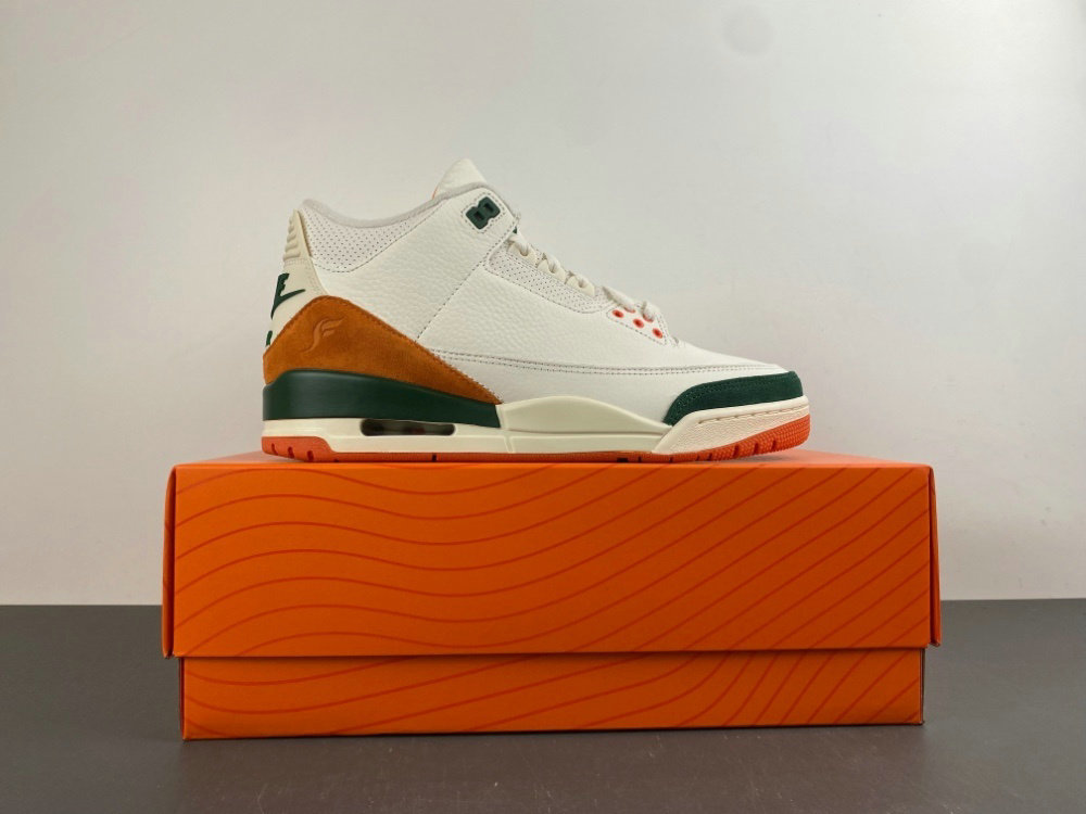 SoleFly x 3 Men's Basketball Shoes Miami Orange Green White Fashion Sneakers 3s male Casual Sports Shoes Big size us13 us14 Casual Walking Shoes