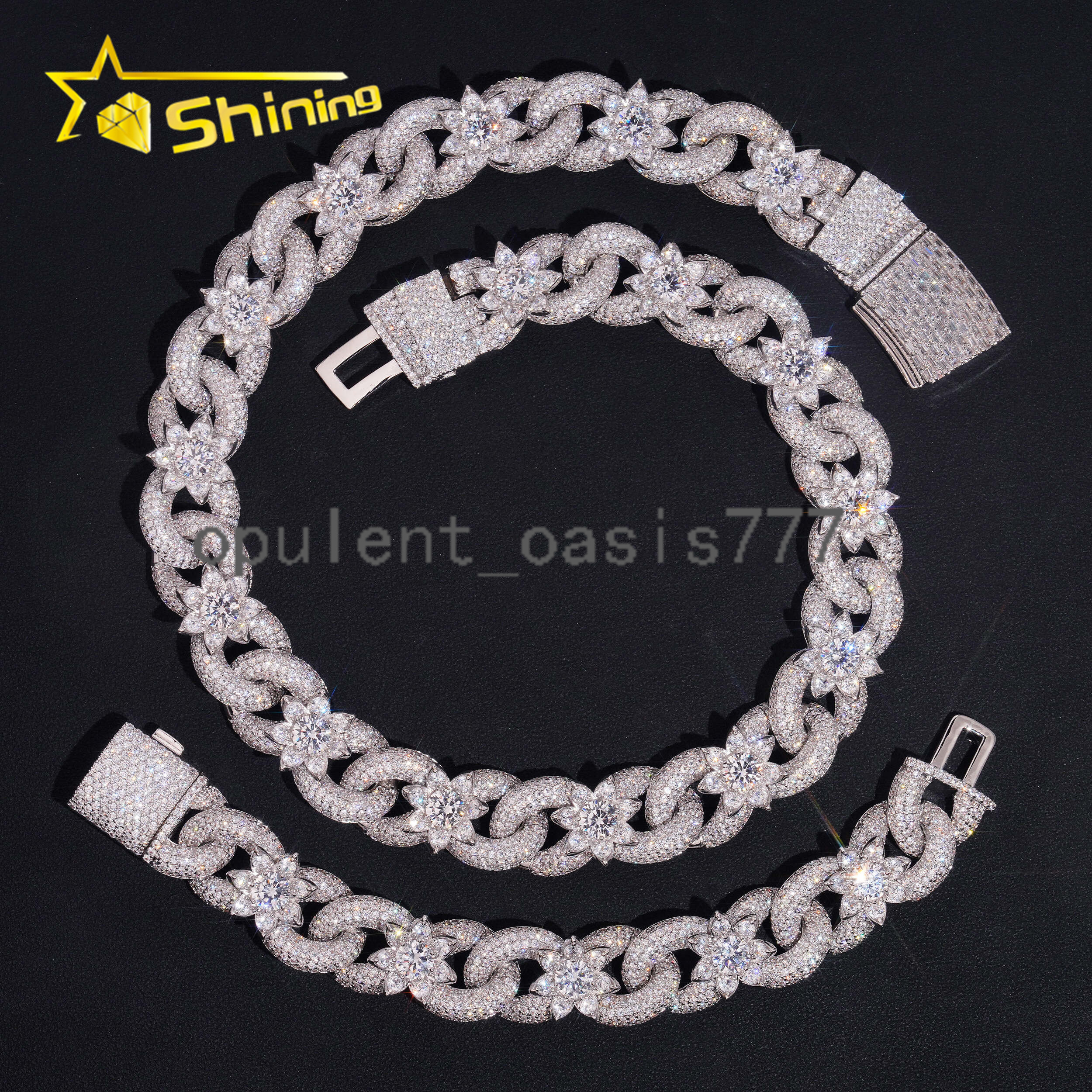 Luxury Rapper Jewelry 925 Sterling Silver 18MM Infinity Moissanite Cuban Link Chain Hip Hop Iced Out Custom Chains for Men