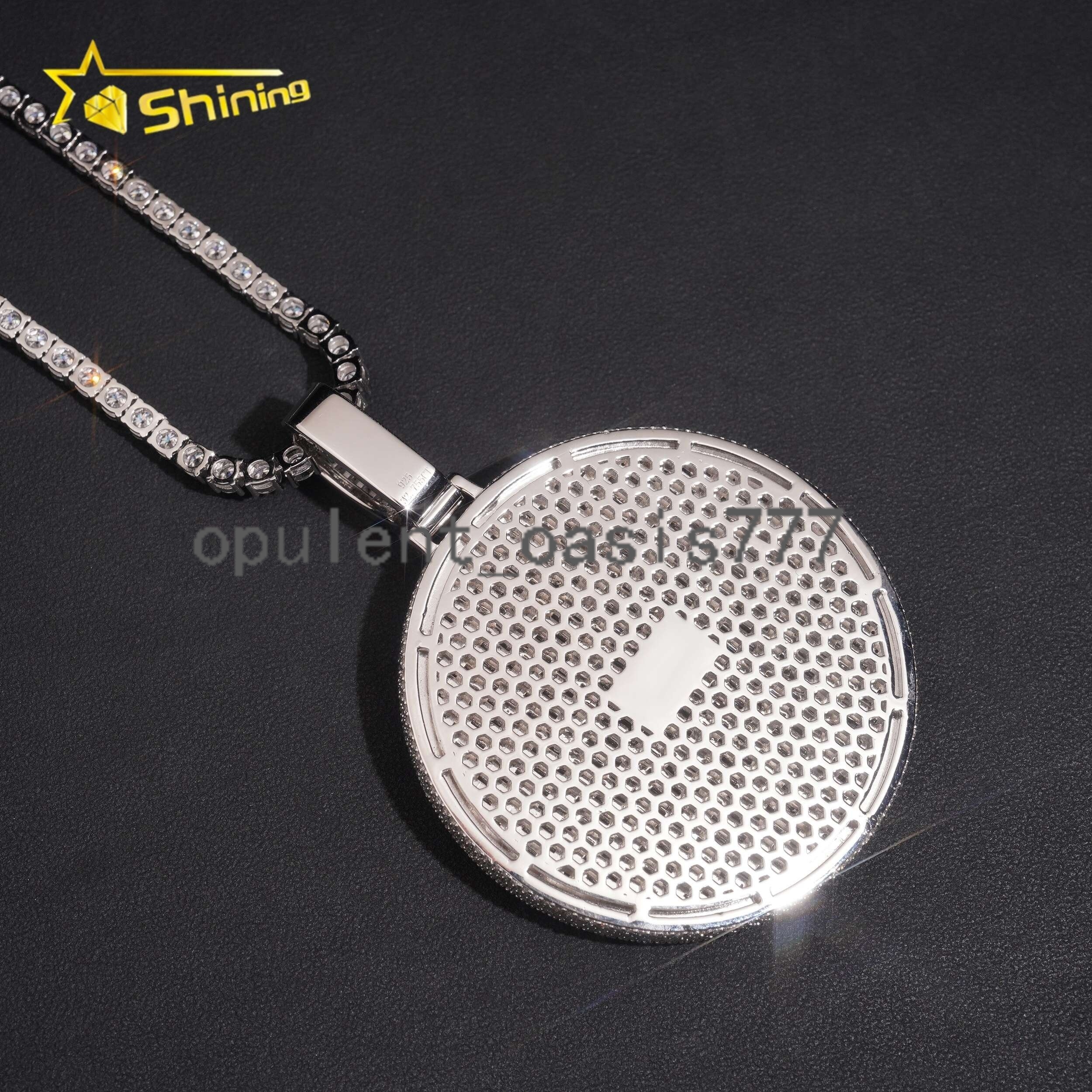 Custom Made Hip Hop Rapper Jewelry Iced Out Baguette 925 Silver Moissanite Iced Out Pendant