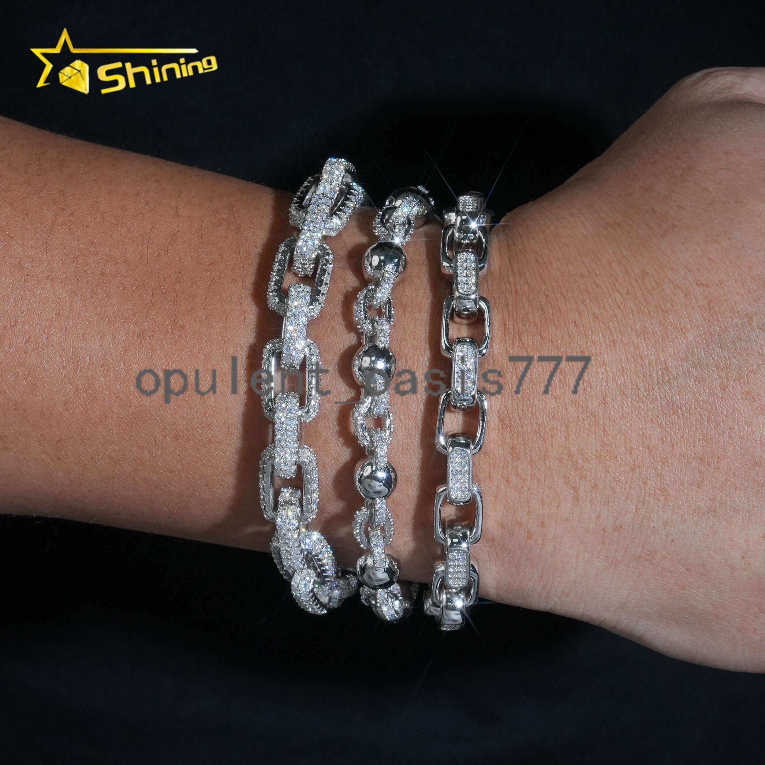 Fine Jewelry 8mm 10mm Infinity Iced Out VVS Moissanite Bracelet GRA Certificated 925 Silver Men Moissanite Cuban Bracelet