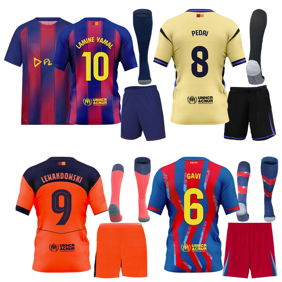 2025 2026 Kids football kits home football shirts 25 26 27 FCBBARCA away soccer jerseys