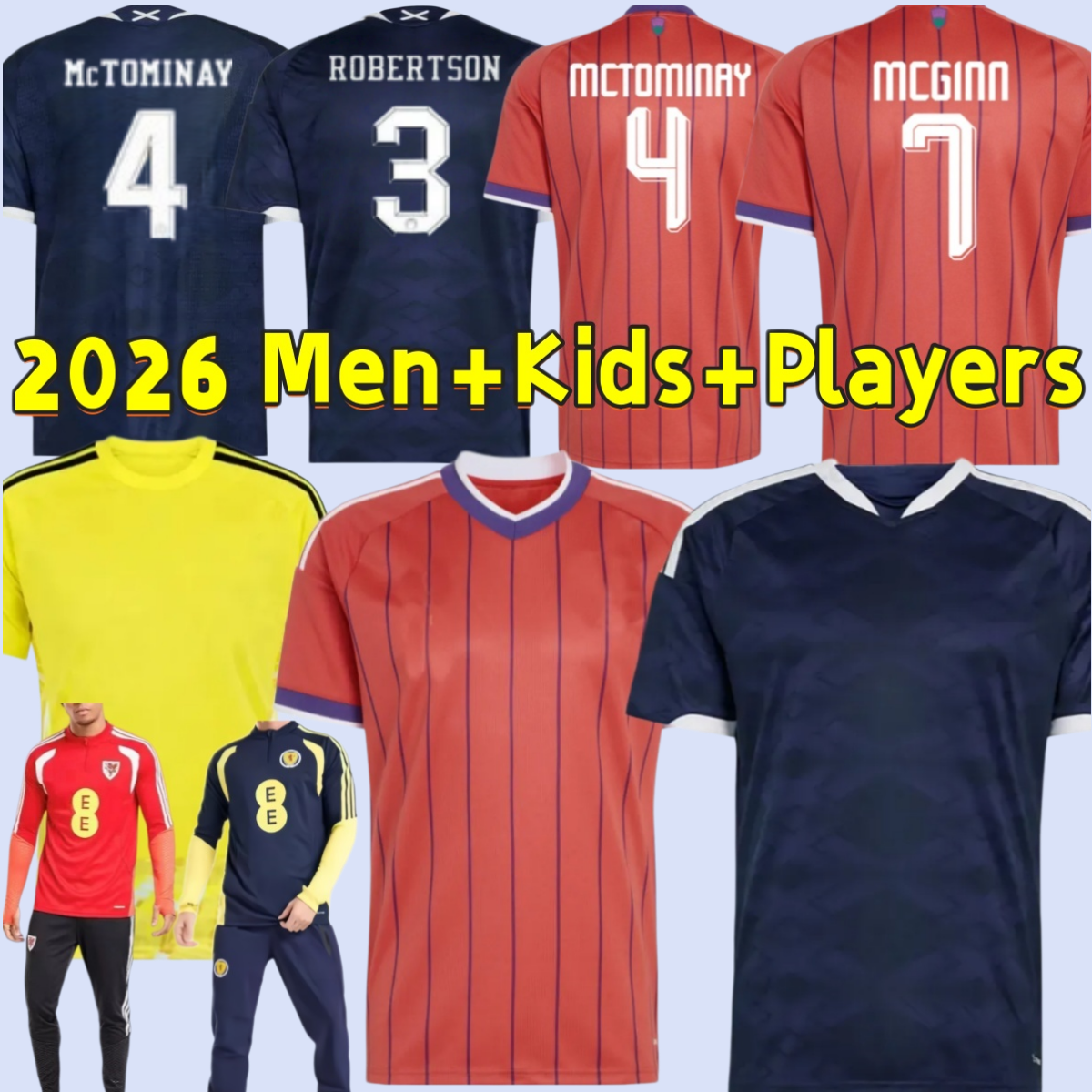 scotland football shirt 2026 Soccer Jerseys 26 27 ROBERTSON McTominay McGREGOR SHANKLAND MCGREGOR Home away maillot de Foot men kids training uniform kits