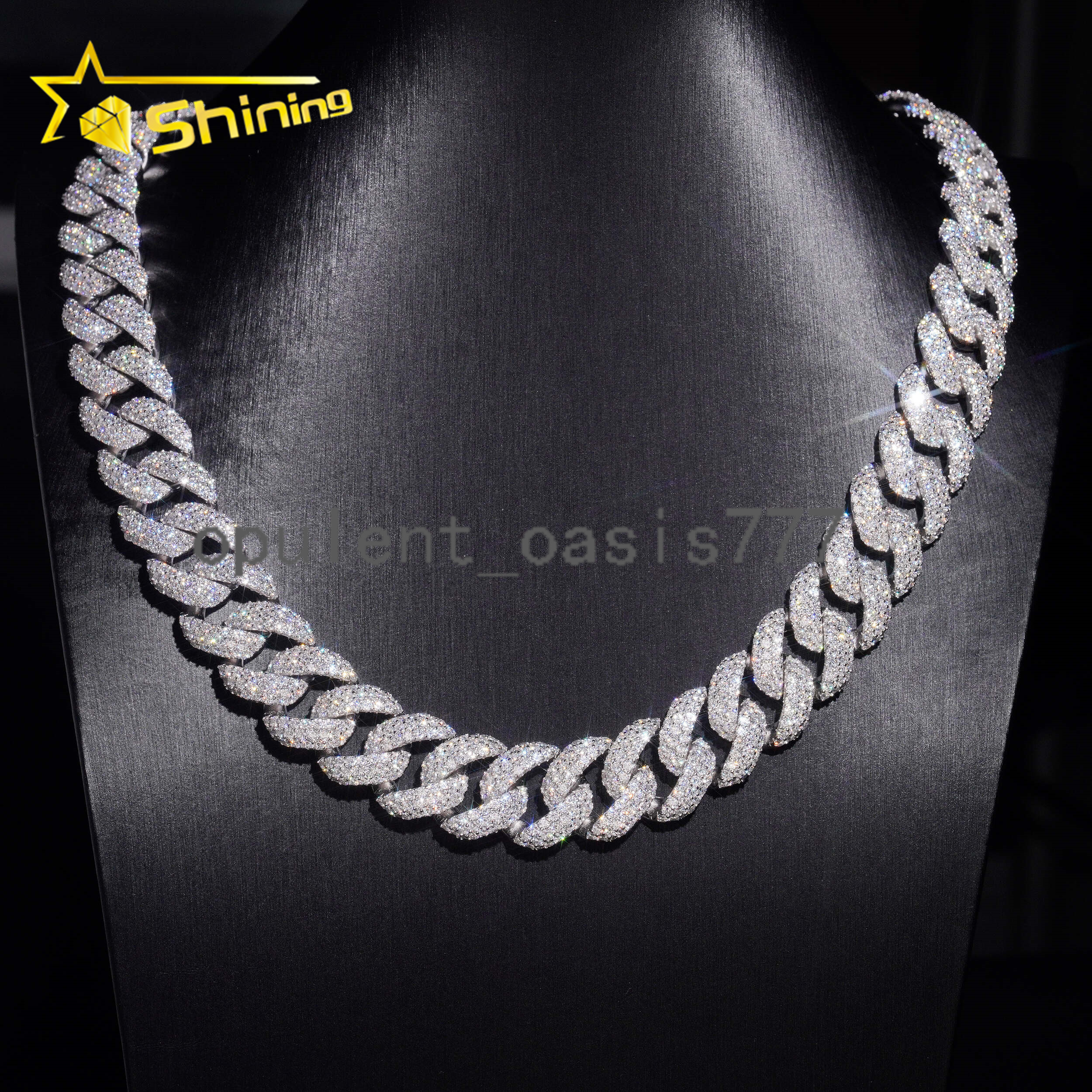 USA Local Fast Shipping Custom Hip Hop Jewelry S925 Sterling Silver d Color Vvs Moissanite 18mm Cuban Link Chain Necklace