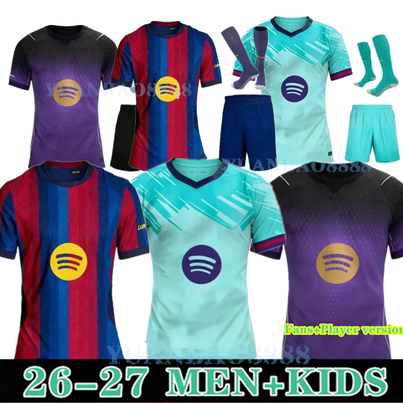 25 26 LEWANDOWSKI RAPHINHA BarceSoccer Jerseys 2025 2026 LAMINE YAMAL PEDRI FERRAN GAVI Player Fan Version BarcelonaEs goalkeeper Men Uniforms