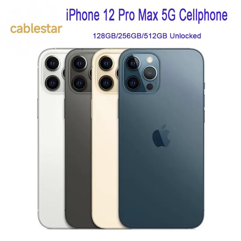 Unlocked 5G Genuine Apple iPhone 12 Pro Max Cellphone 128/256/512GB ROM 6.7" Original OLED RAM 6GB A14 Bionic IOS Face ID NFC