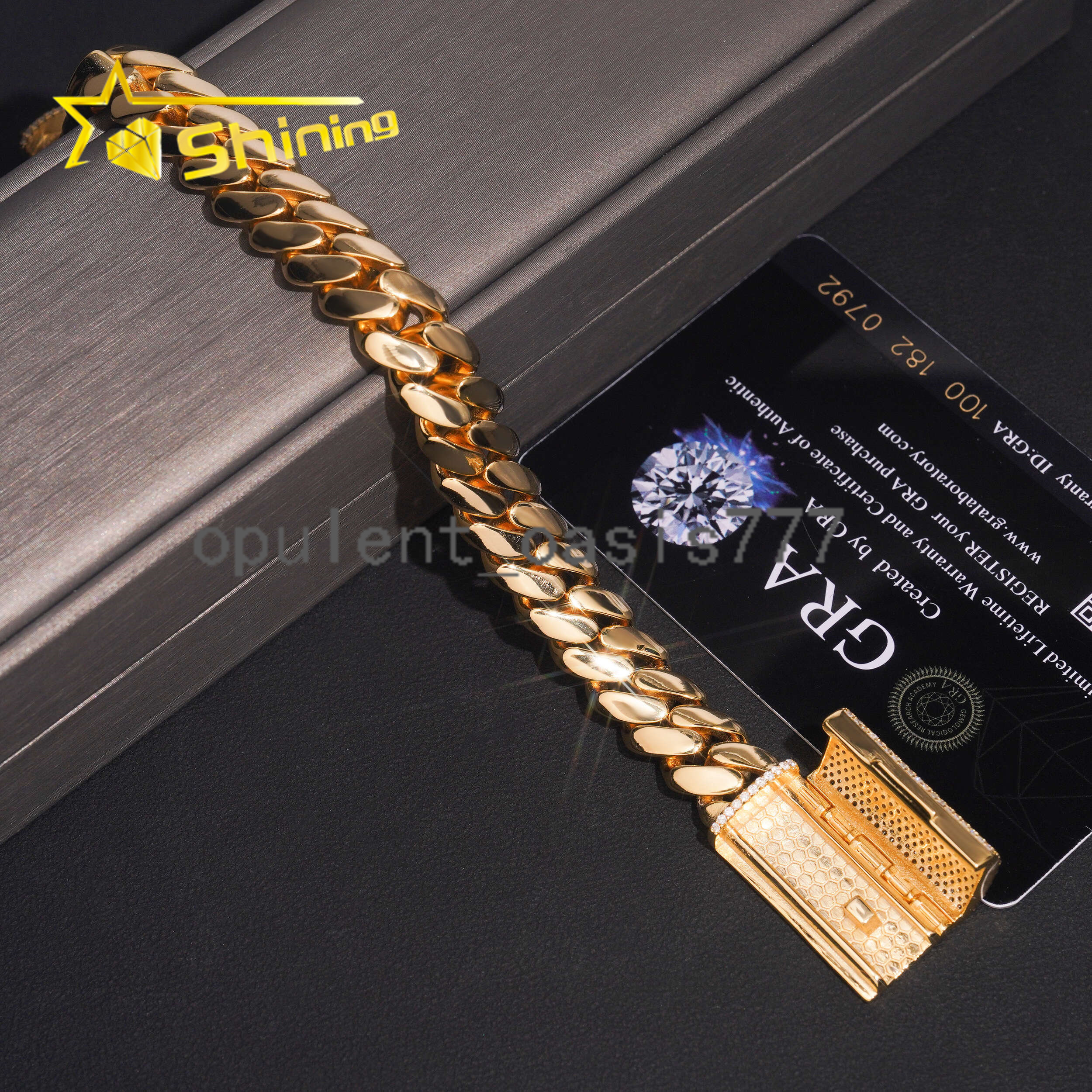 Hip Hop Jewelry Gold Plated 12mm Plain Cuban Bracelet with Moissanite Clasp Custom 925 Silver Bracelet for Men