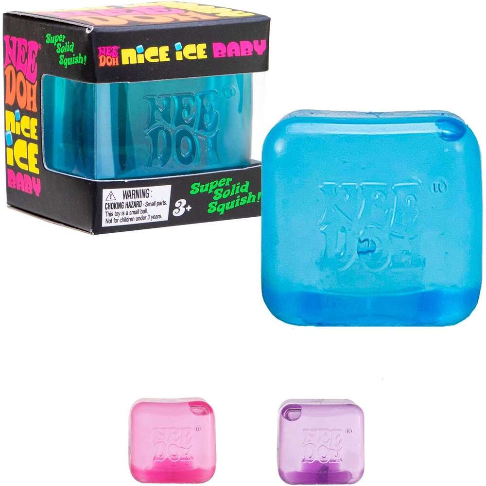 Schylling NeeDoh Nice Ice Baby Sensory Squeeze Toy Super Solid Squish 1.25" Wide - Color May Vary Pack of 1 90b