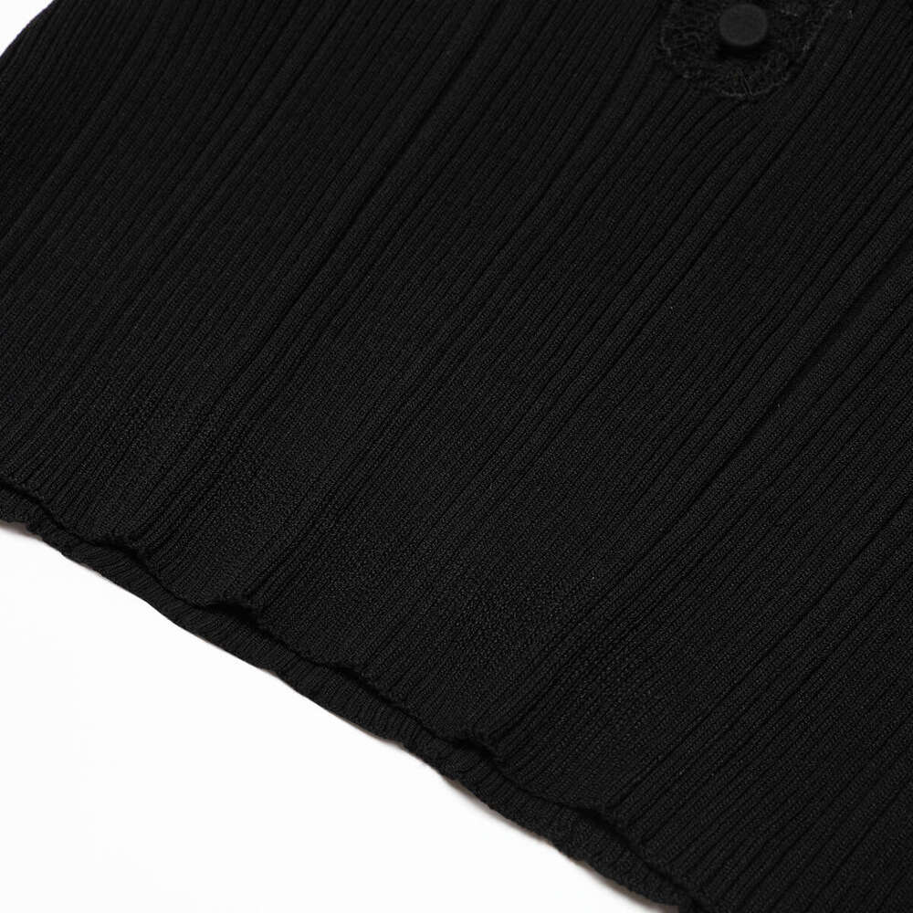 Spring and Autumn New Designer High Quality Knitted Fabric Long Sleeve e22 Top Fashion Internet Celebrity Women's Bottom Top