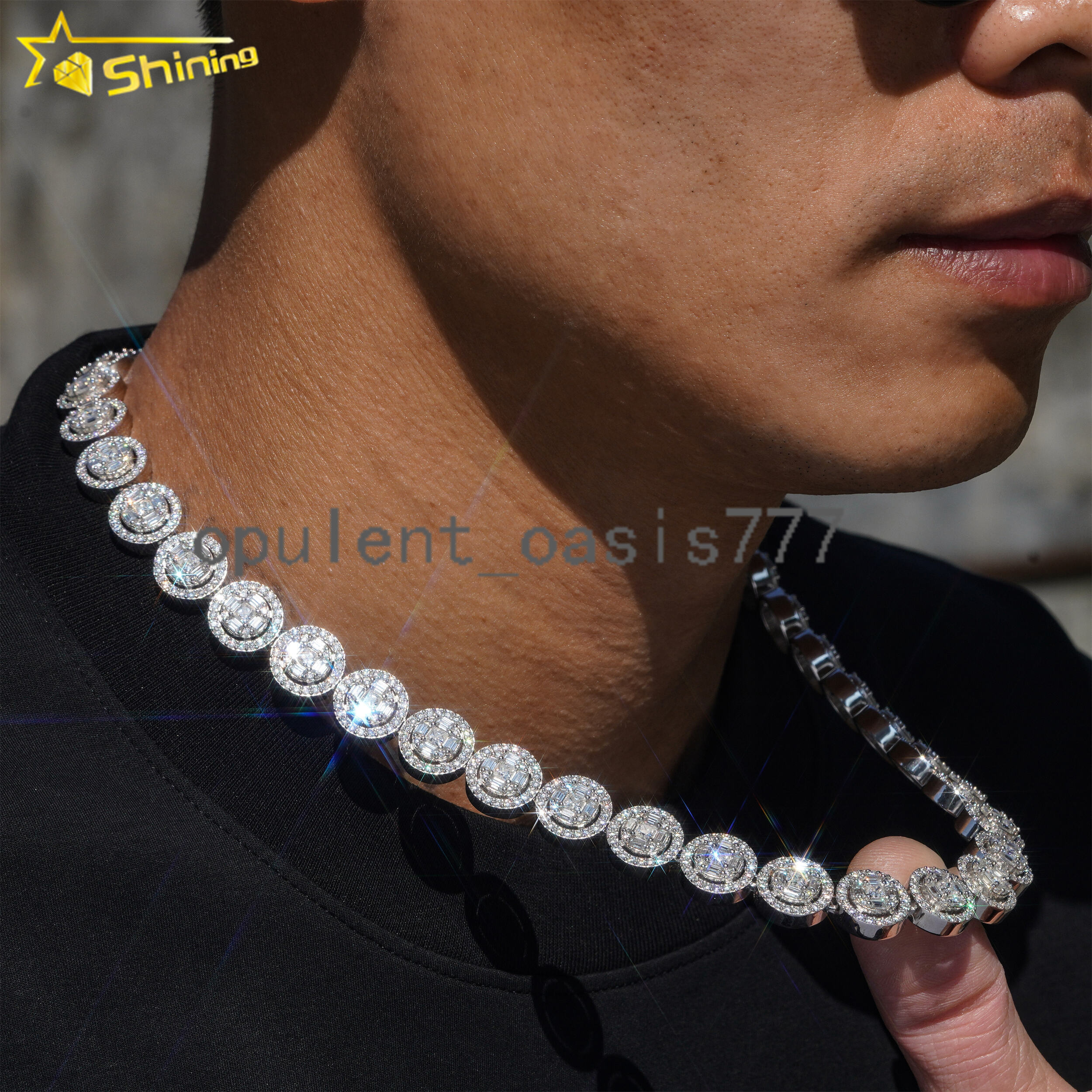 Luxury Cuban Link Chain 925 Sterling Silver Moissanite GRA Hip Hop Jewelry Custom Fashion Iced Out Chain for Men