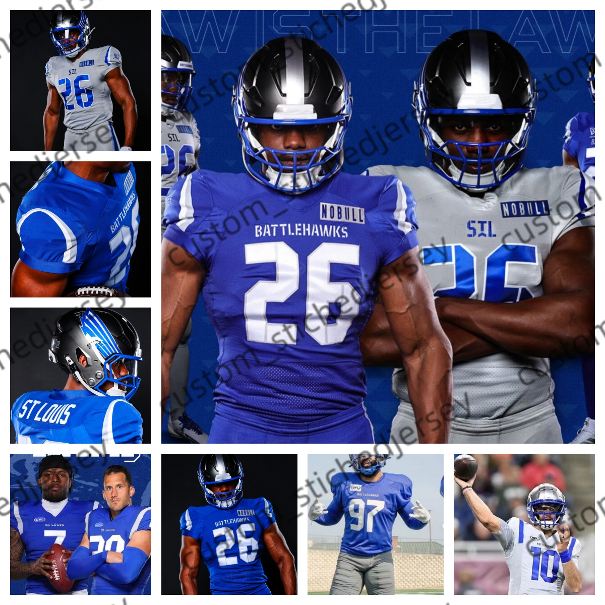 2026 Football Jerseys BattleHawks Jerseys Austin Proehl AJ McCarron 81 Neville 7 56 Feeney Taumoepenu 53 Hembrough New style all size UFL 41 Howard 19 Isom Jennings Jr.
