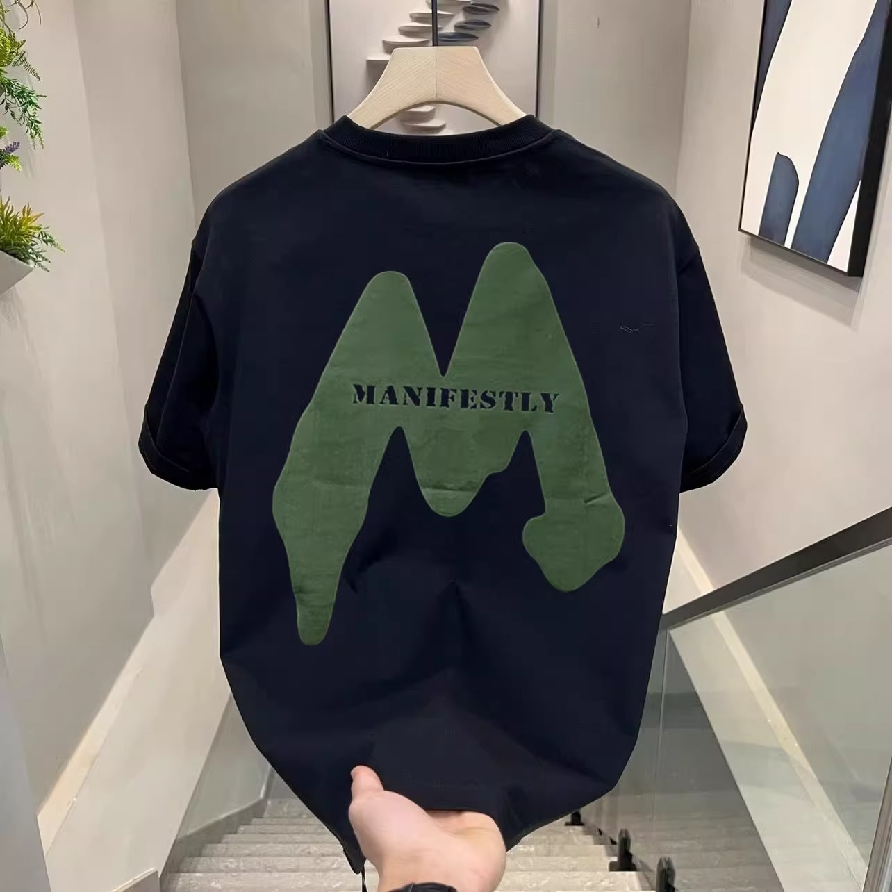 2026 Men's Knitted Short Sleeve T-Shirt, Summer Cotton Trendy Brand Loose Versatile Top, Breathable & Comfortable