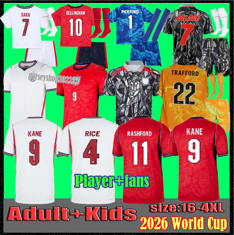 25 26 EnGLaNdS Soccer Jersey Men Kids KANE BELLINGHAM RASHFORD RICE FODEN GORDON PALMER PICKFORD Football Shirt Soccer Uniforms WOMEN 26 27 RUSSO World Cup Palace