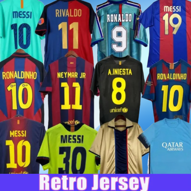 Barcelone Retro Soccer Jerseys RONALDINHO A.INIESTA 01 02 03 04 05 06 07 08 09 10 11 12 13 14 15 16 17 18 19 vintage football shirt T Barcelonaes 2006 2007 2008