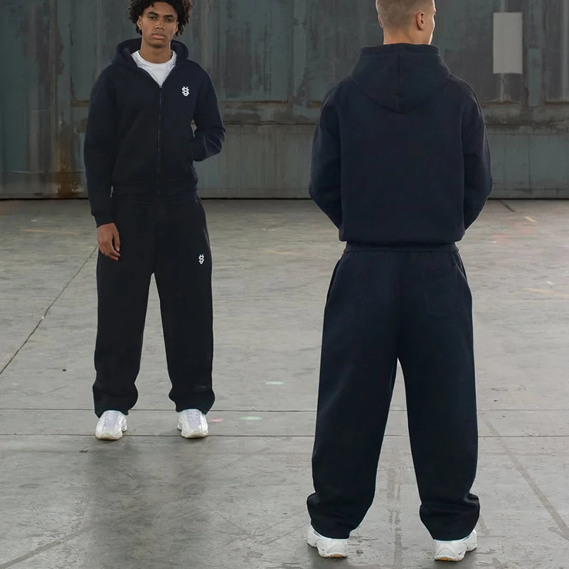Y2k Retro Loose Men Tracksuit Pants Unisex Sweatpant Women Zip Embroidery Hip Hop Harajuku Casual Pant Goth Straight Baggy Pants 260326