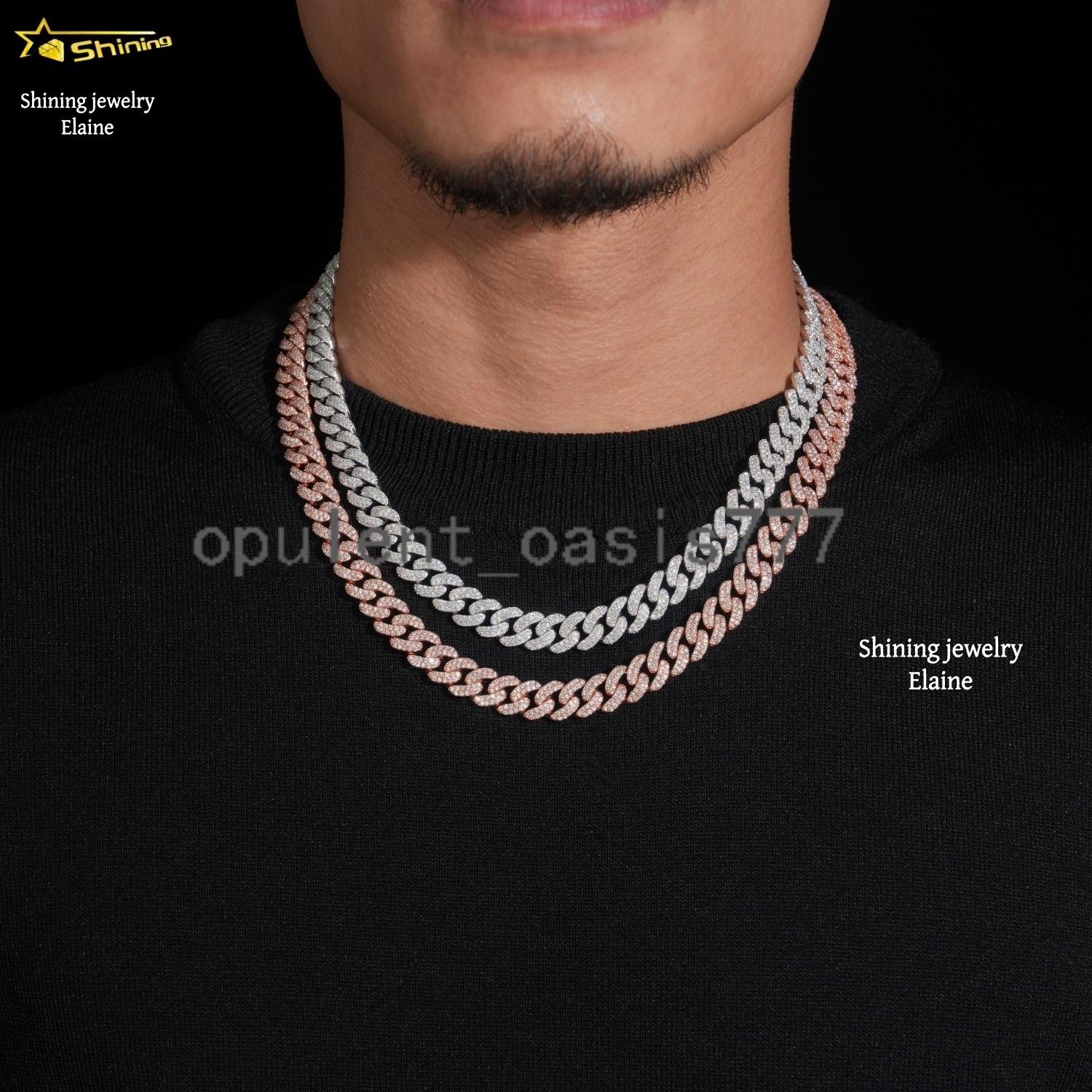 Hip Hop Fashion Custom Diamond 10MM Iced Out 925 Sterling Silver Moissanite Fine Jewelry Miami Cuban Link Chain Necklace