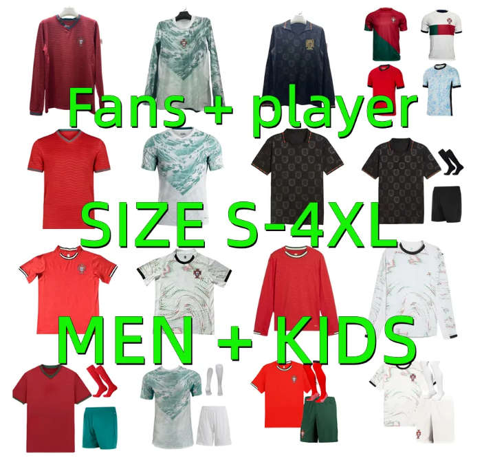 2026 2027 Portugal JOAO FELIX soccer jerseys RONALDO BERNARDO FERNANDES 25 26 27 J. PEPE RUBEN DIAS Portuguese football shirt Men Kids kits Long sleeved player version