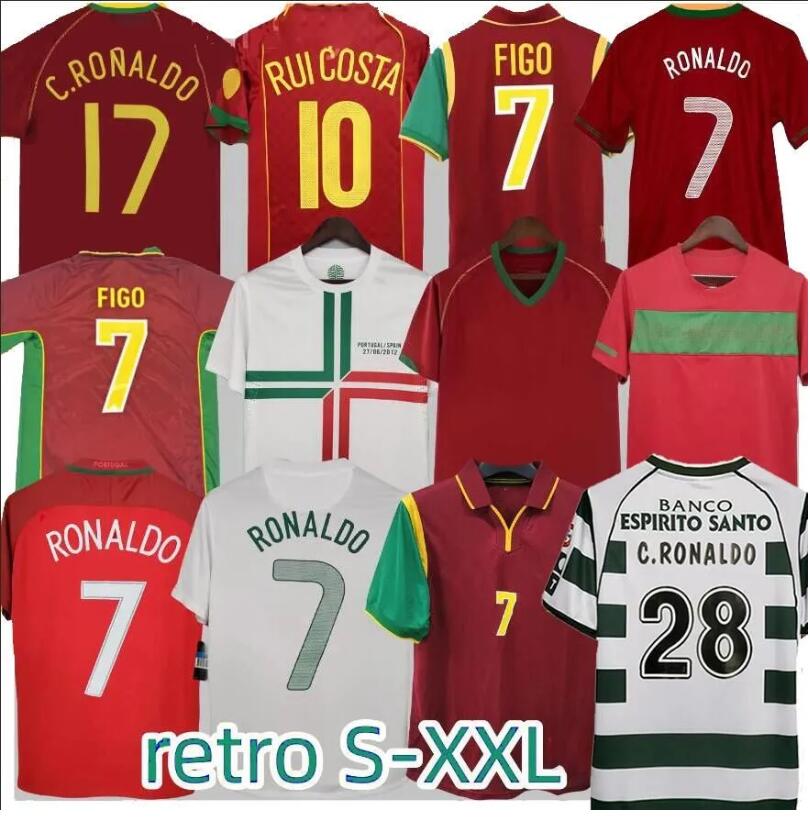 Retro Soccer Jersey PortugalS 1966 1972 1969 1996 1997 1998 2000 2002 2004 2006 2010 2012 98 12 16 17 FIGO Ronaldo Football Shirt Vintage COSTA PEPE NUNO GOMES