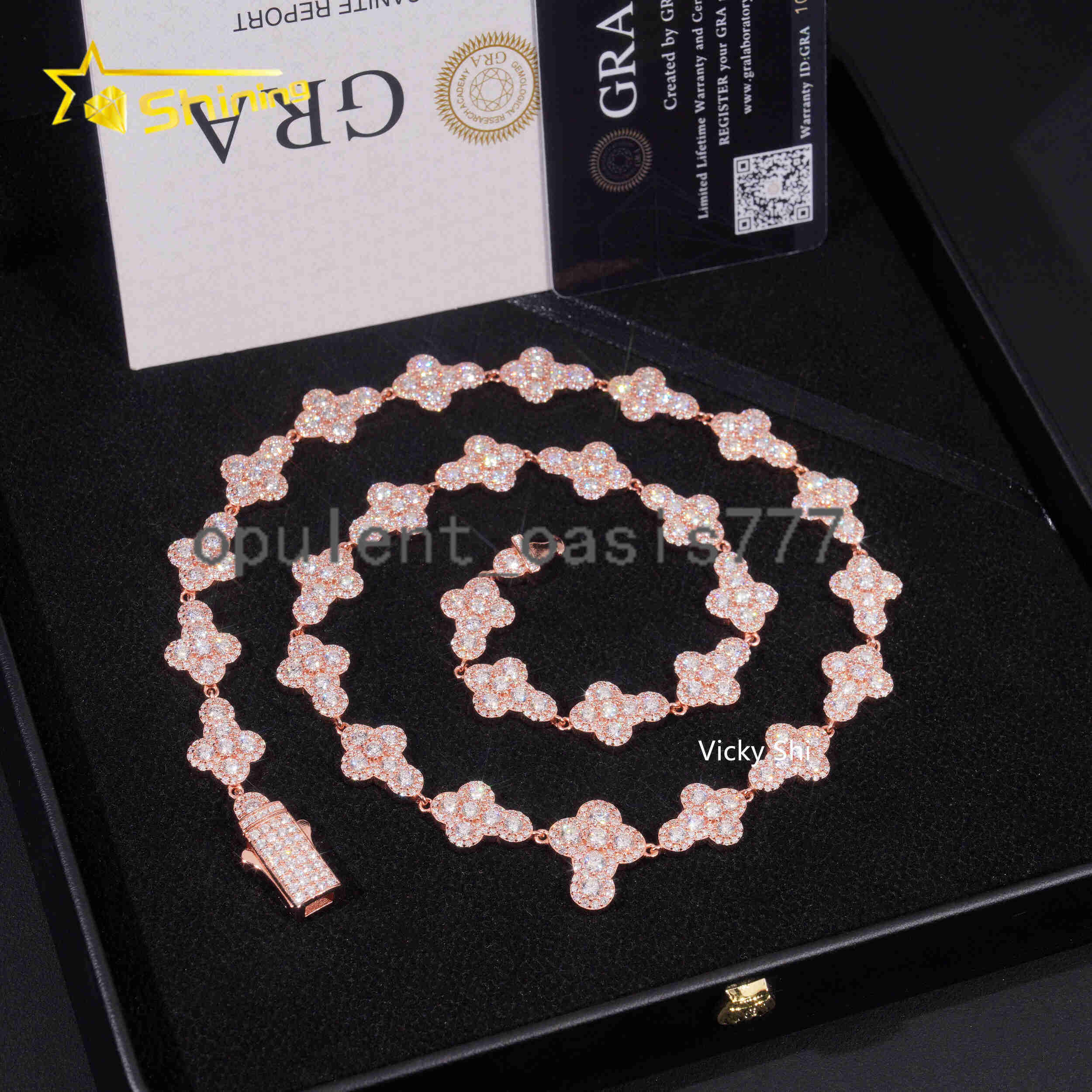 New Arrival Hip Hop Moissanite Necklace13MM 925 Sterling Sliver Iced Out Infinity Moissanite Cross Cuban Link Chain Men