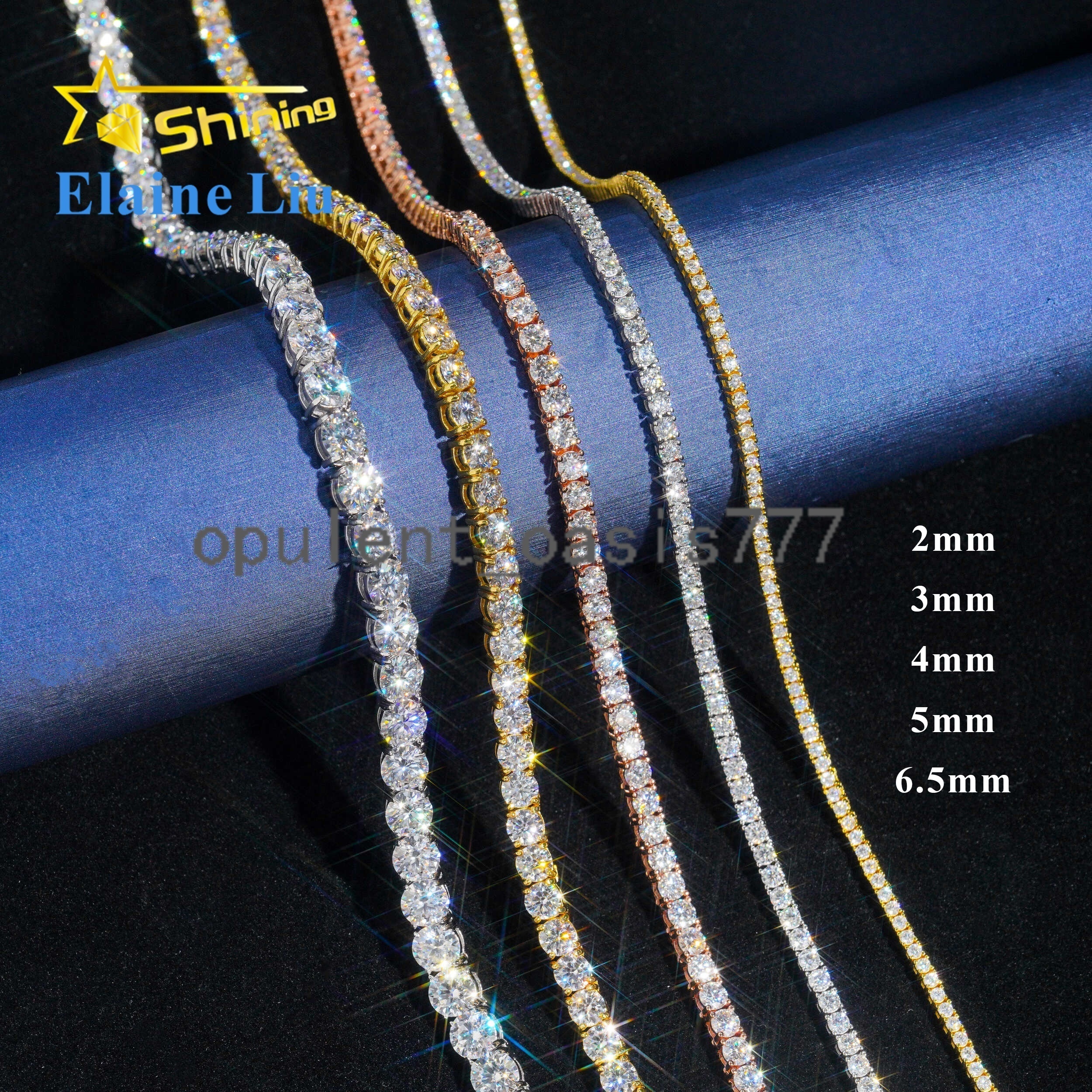 Factory Direct Price Iced Out 2mm 3mm 4mm 5mm 65mm VVS Silver 925 Hip Hop VVS Moissanite Lab Diamond Tennis Chain