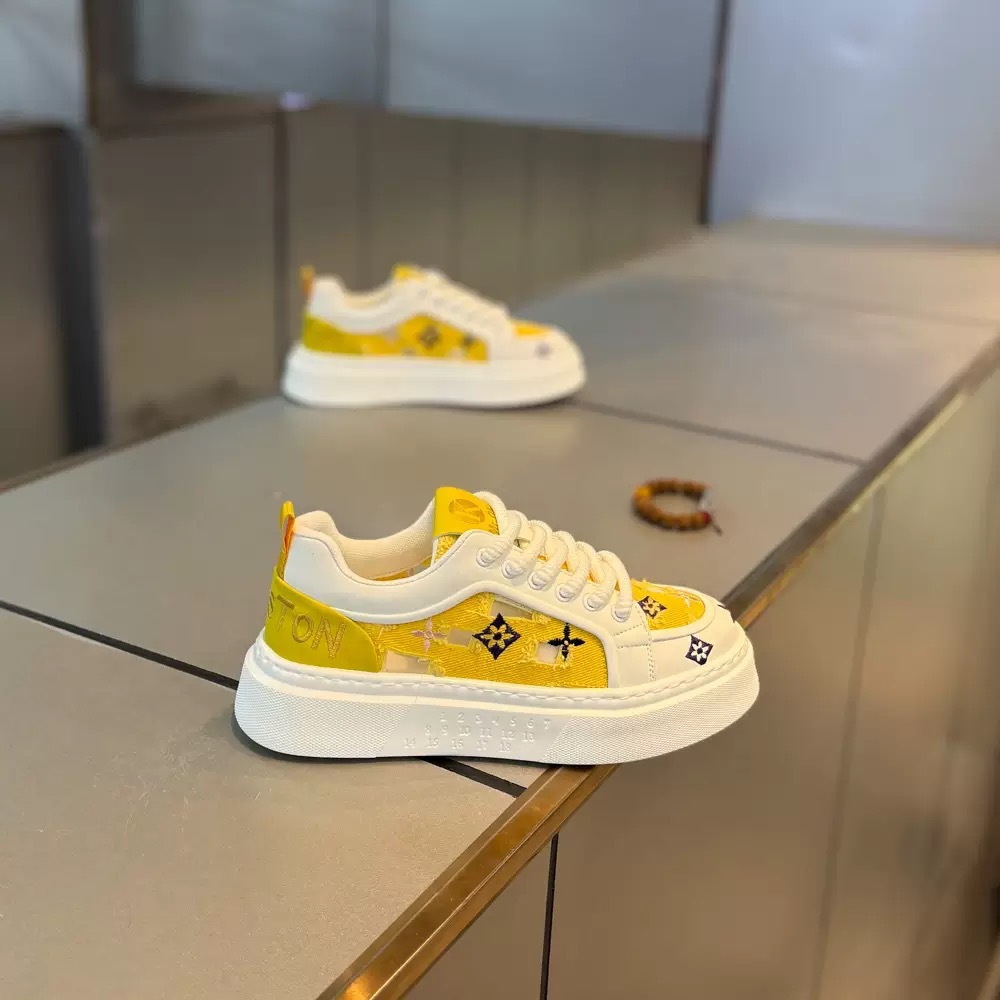 Summer comfortable and breathable sports and casual shoes for men thick sole height increasing color blocking versatile printed casual shoes