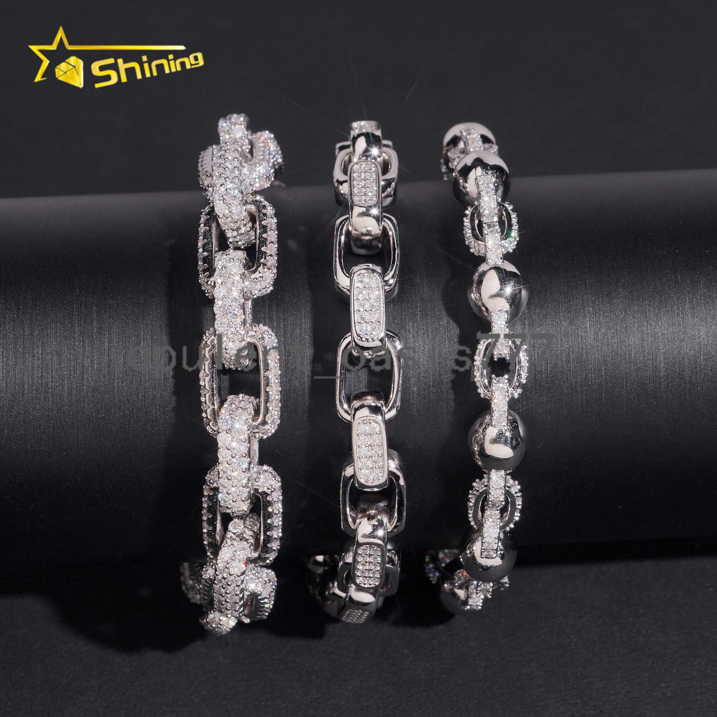 Fine Jewelry 8mm 10mm Infinity Iced Out VVS Moissanite Bracelet GRA Certificated 925 Silver Men Moissanite Cuban Bracelet